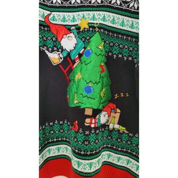 Holiday Hype Men's Christmas Sweater 3D Appliqué Santa w Beer XL New w tags - Picture 2 of 6